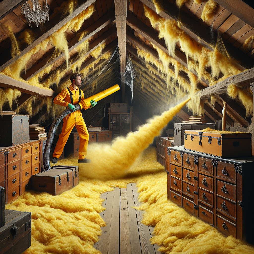 yellow blown in insulation